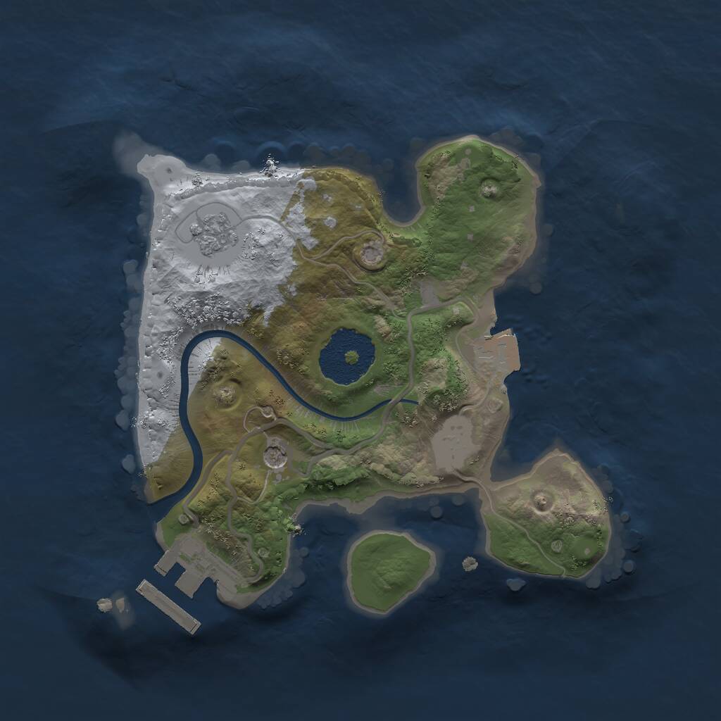 Rust Map: Procedural Map, Size: 2000, Seed: 785679793, 4 Monuments