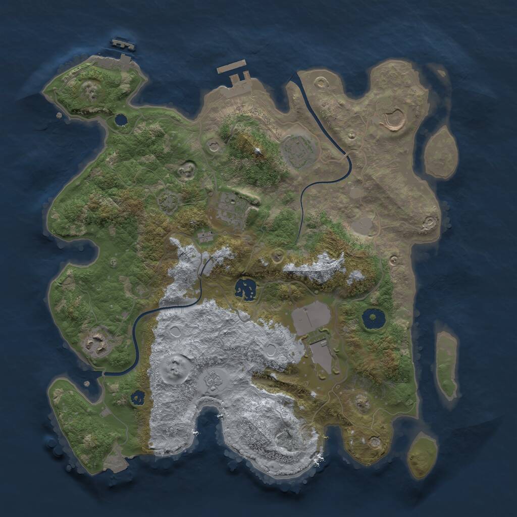 Rust Map: Procedural Map, Size: 3500, Seed: 20250206, 12 Monuments