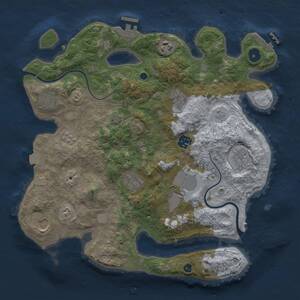 Thumbnail Rust Map: Procedural Map, Size: 3500, Seed: 889320347, 15 Monuments