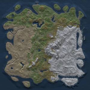 Thumbnail Rust Map: Procedural Map, Size: 5000, Seed: 43163128, 16 Monuments