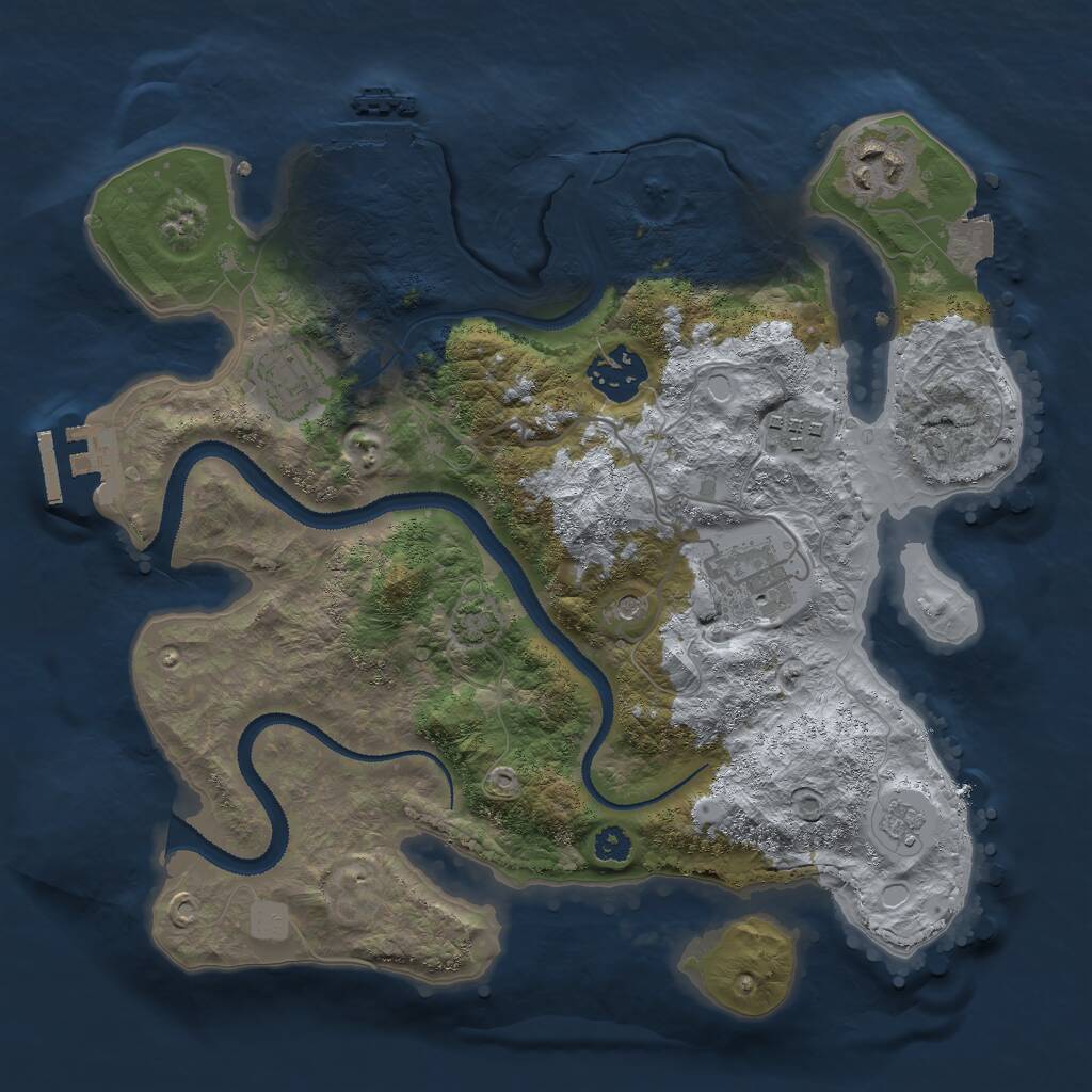 Rust Map: Procedural Map, Size: 3000, Seed: 202991323, 11 Monuments