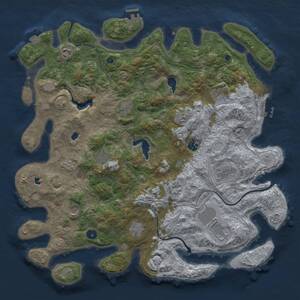 Thumbnail Rust Map: Procedural Map, Size: 4500, Seed: 779884317, 17 Monuments
