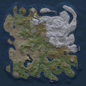 Thumbnail Rust Map: Procedural Map, Size: 4050, Seed: 1603304610, 15 Monuments