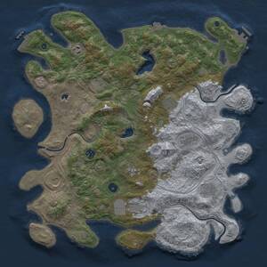 Thumbnail Rust Map: Procedural Map, Size: 4300, Seed: 492874912, 16 Monuments