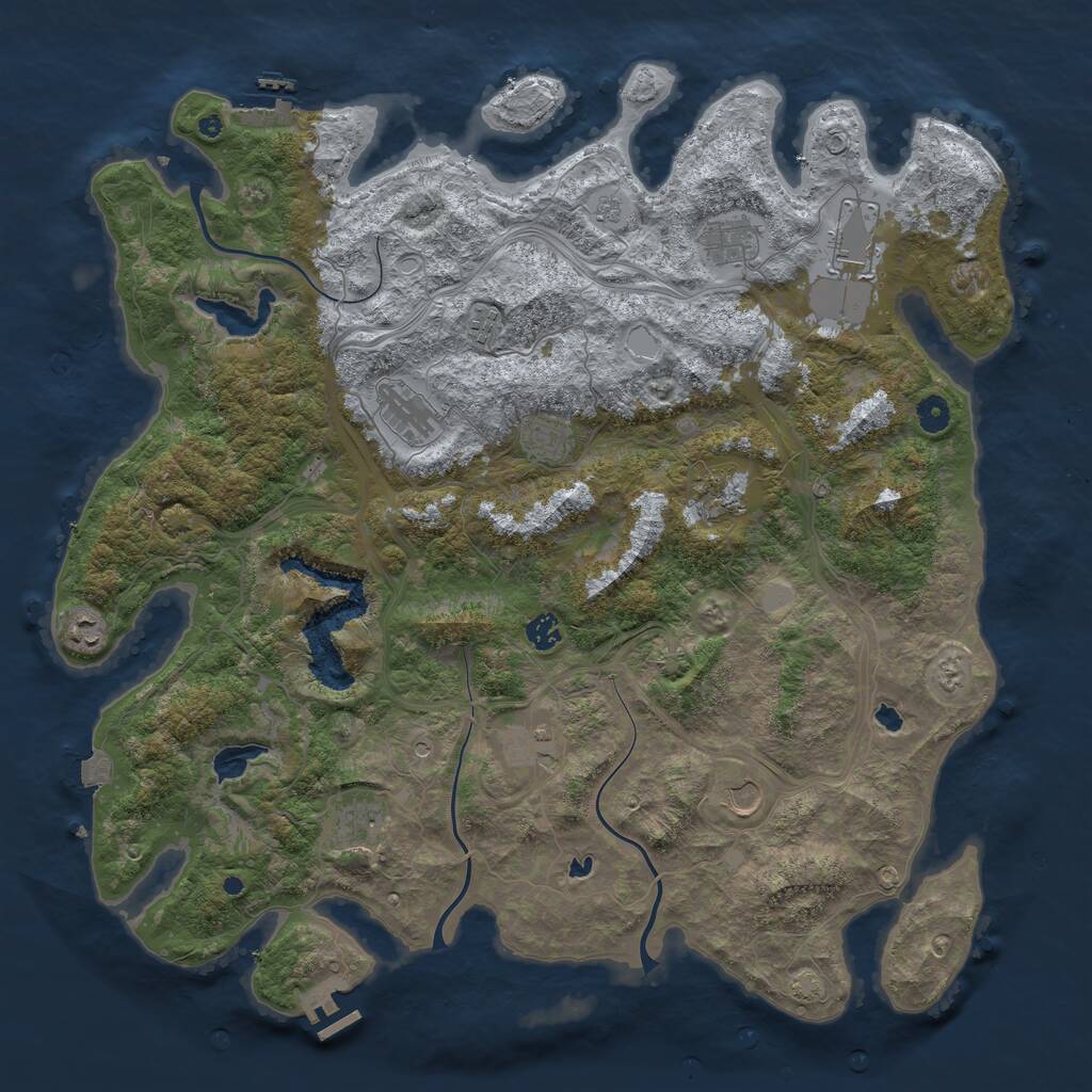 Rust Map: Procedural Map, Size: 4671, Seed: 10032024, 17 Monuments