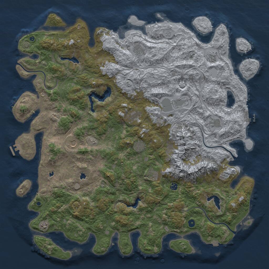 Rust Map: Procedural Map, Size: 5500, Seed: 11285, 17 Monuments