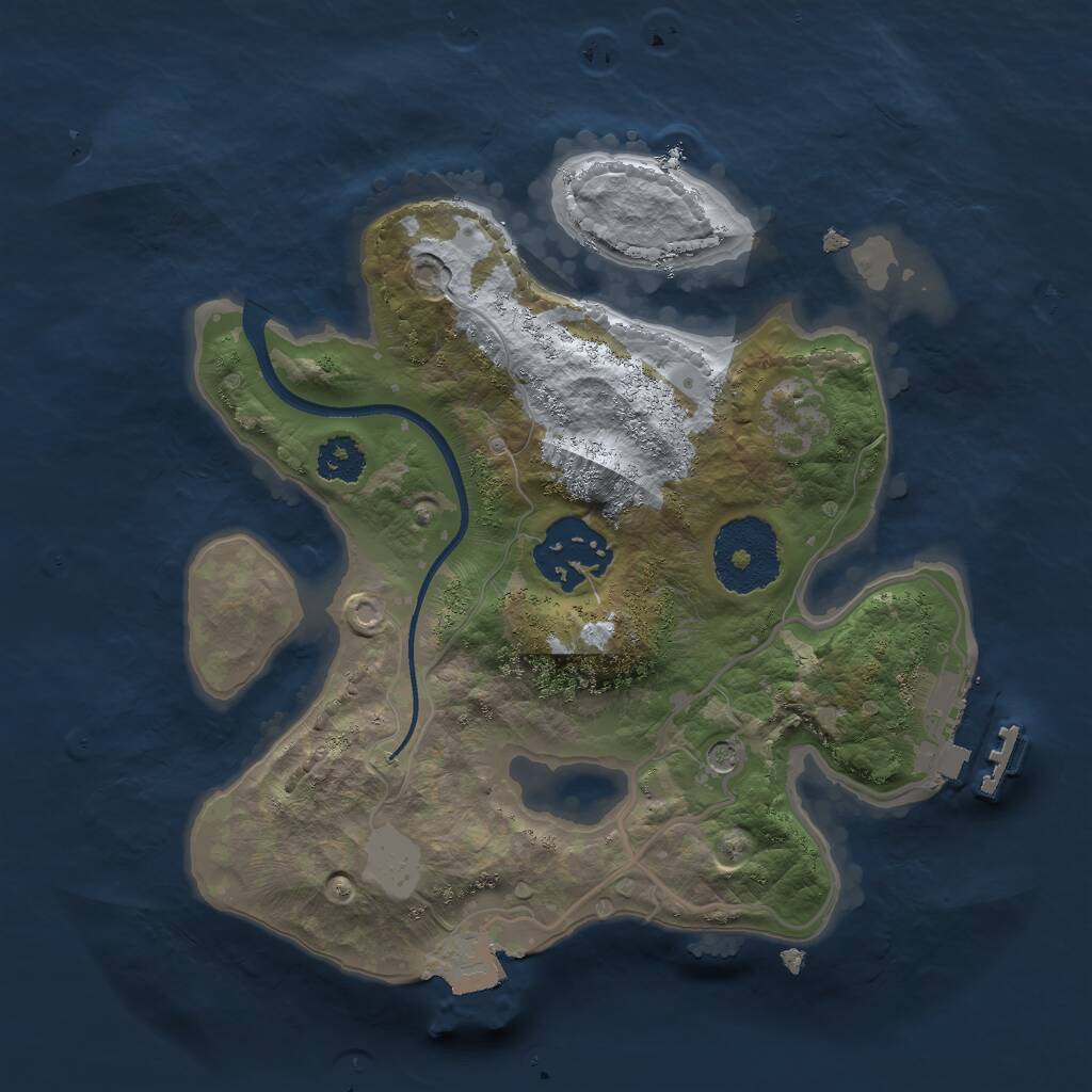 Rust Map: Procedural Map, Size: 2300, Seed: 56821941, 4 Monuments