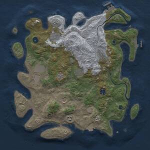 Thumbnail Rust Map: Procedural Map, Size: 3750, Seed: 1232424141, 14 Monuments
