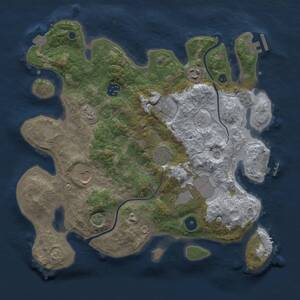 Thumbnail Rust Map: Procedural Map, Size: 3500, Seed: 49534384, 13 Monuments