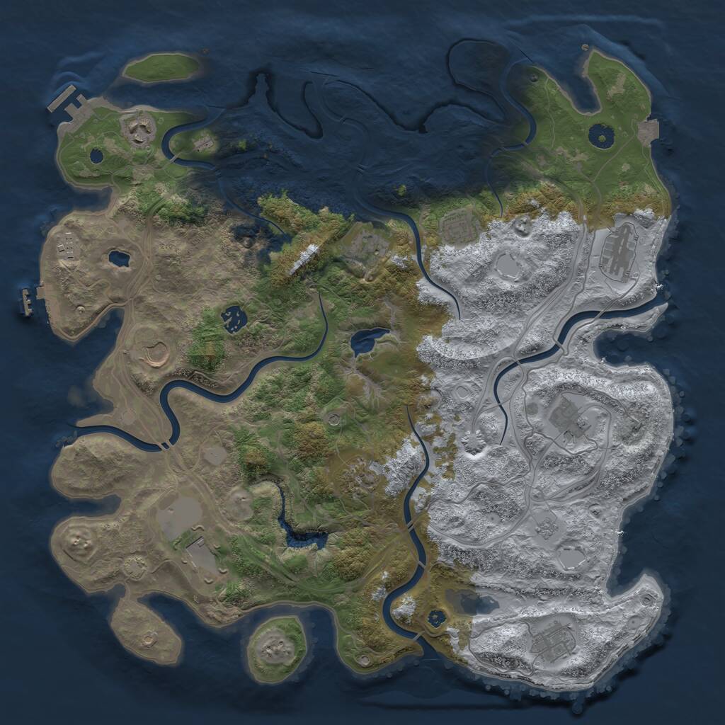 Rust Map: Procedural Map, Size: 4250, Seed: 125548, 17 Monuments