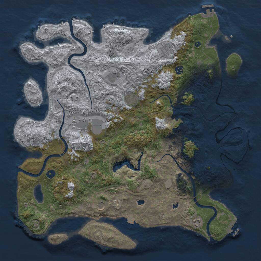 Rust Map: Procedural Map, Size: 4500, Seed: 579987440, 14 Monuments