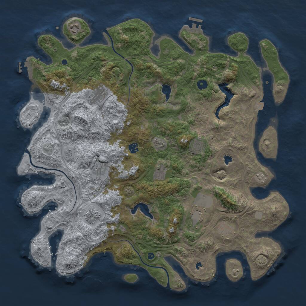 Rust Map: Procedural Map, Size: 4500, Seed: 149002203, 16 Monuments