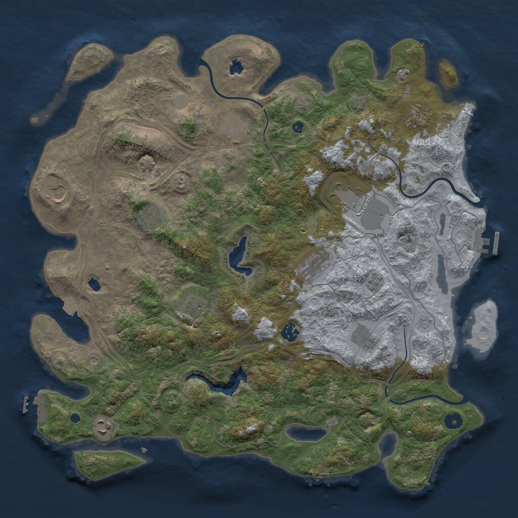 Rust Map: Procedural Map, Size: 4500, Seed: 344912308, 17 Monuments