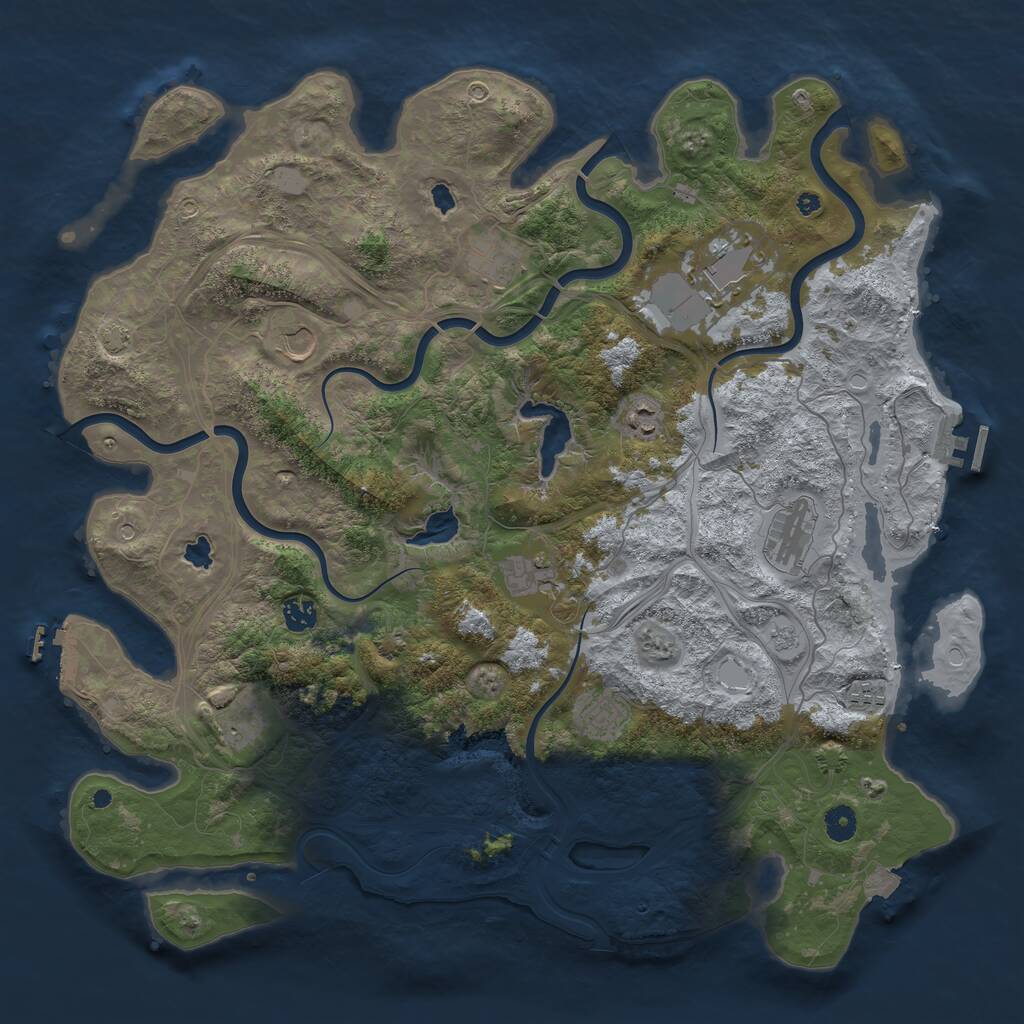 Rust Map: Procedural Map, Size: 4500, Seed: 344912308, 16 Monuments