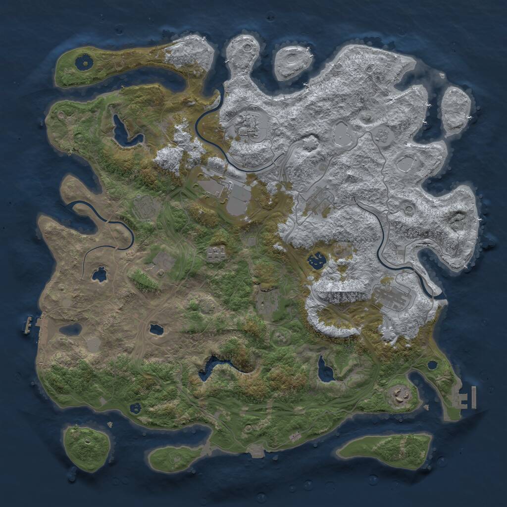 Rust Map: Procedural Map, Size: 4500, Seed: 2018556505, 16 Monuments