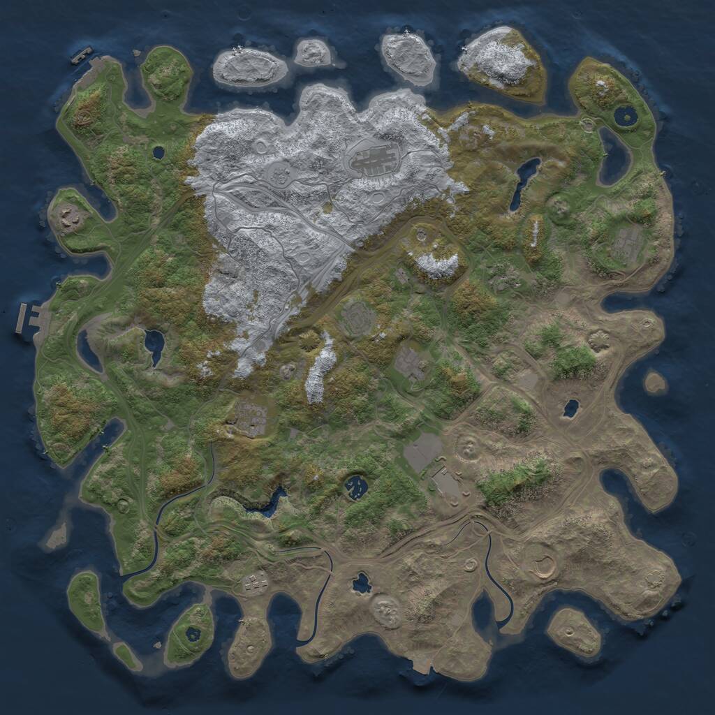 Rust Map: Procedural Map, Size: 4800, Seed: 1720506409, 17 Monuments