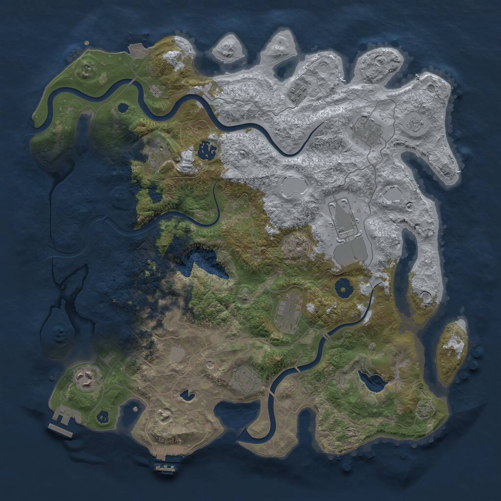 Rust Map: Procedural Map, Size: 4000, Seed: 1174398837, 15 Monuments