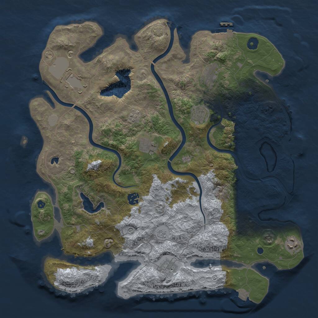 Rust Map: Procedural Map, Size: 4000, Seed: 267383219, 14 Monuments