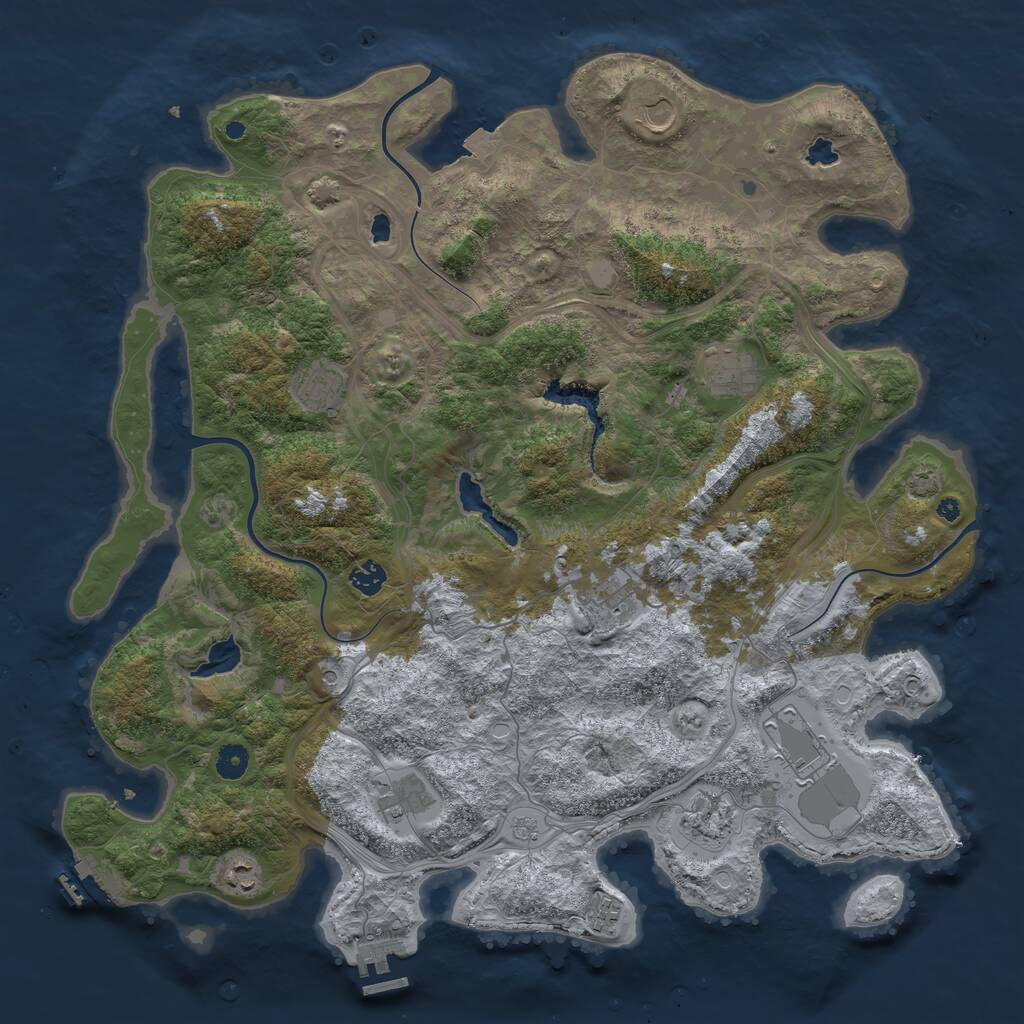 Rust Map: Procedural Map, Size: 4500, Seed: 587345668, 16 Monuments