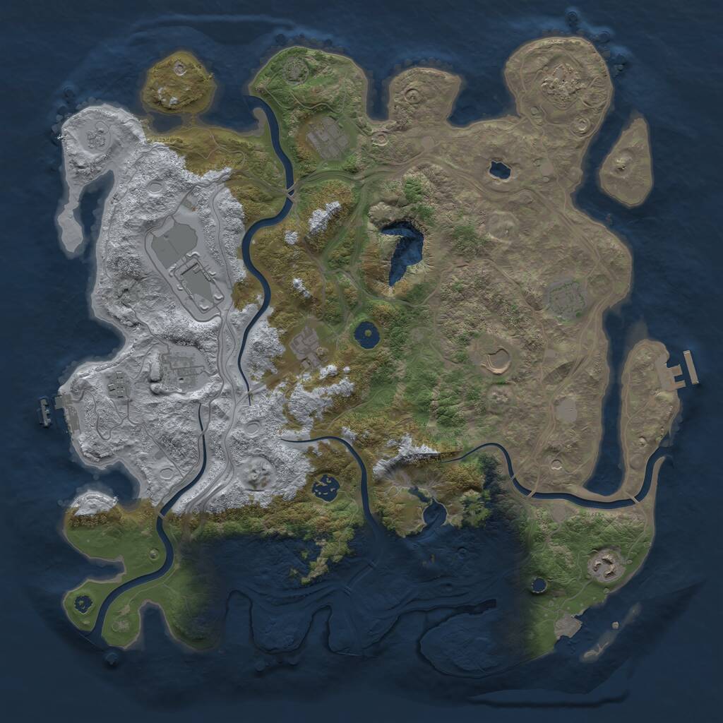 Rust Map: Procedural Map, Size: 4250, Seed: 1458297078, 16 Monuments