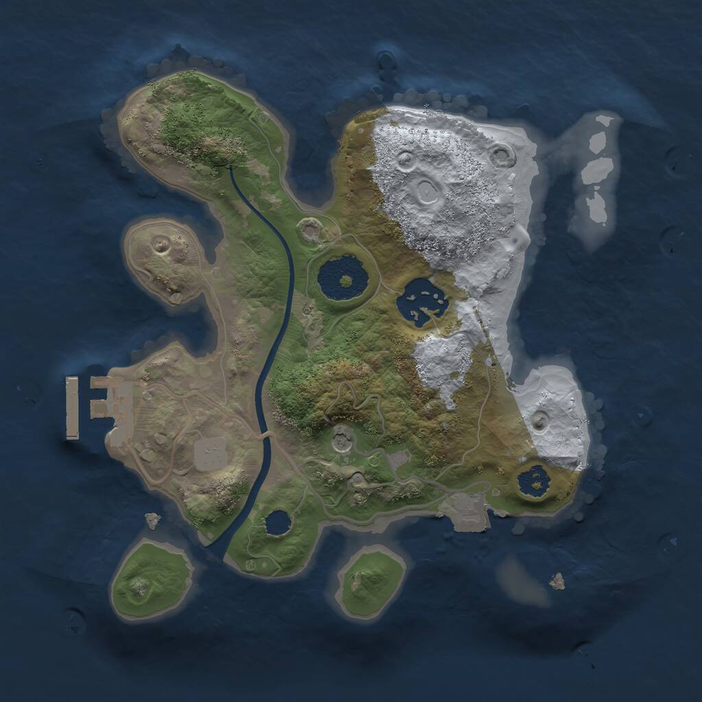 Rust Map: Procedural Map, Size: 2250, Seed: 5563556, 4 Monuments