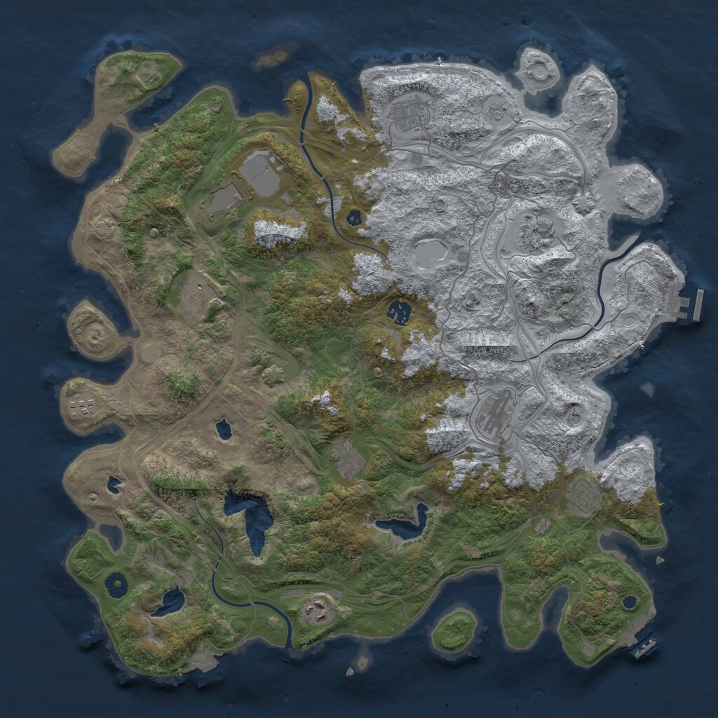 Rust Map: Procedural Map, Size: 4500, Seed: 44783316, 16 Monuments