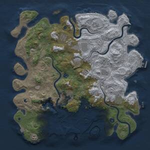 Thumbnail Rust Map: Procedural Map, Size: 4500, Seed: 44783316, 17 Monuments