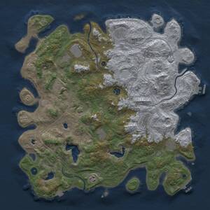 Thumbnail Rust Map: Procedural Map, Size: 4500, Seed: 44783316, 16 Monuments