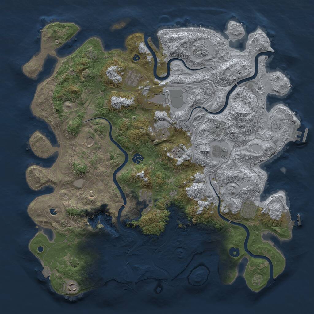 Rust Map: Procedural Map, Size: 4500, Seed: 44783316, 17 Monuments