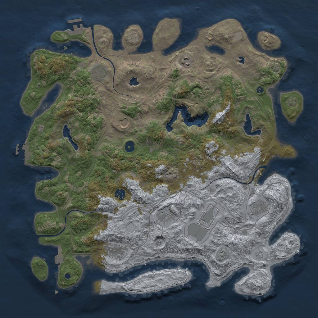 Rust Map: Procedural Map, Size: 4500, Seed: 566557929, 16 Monuments