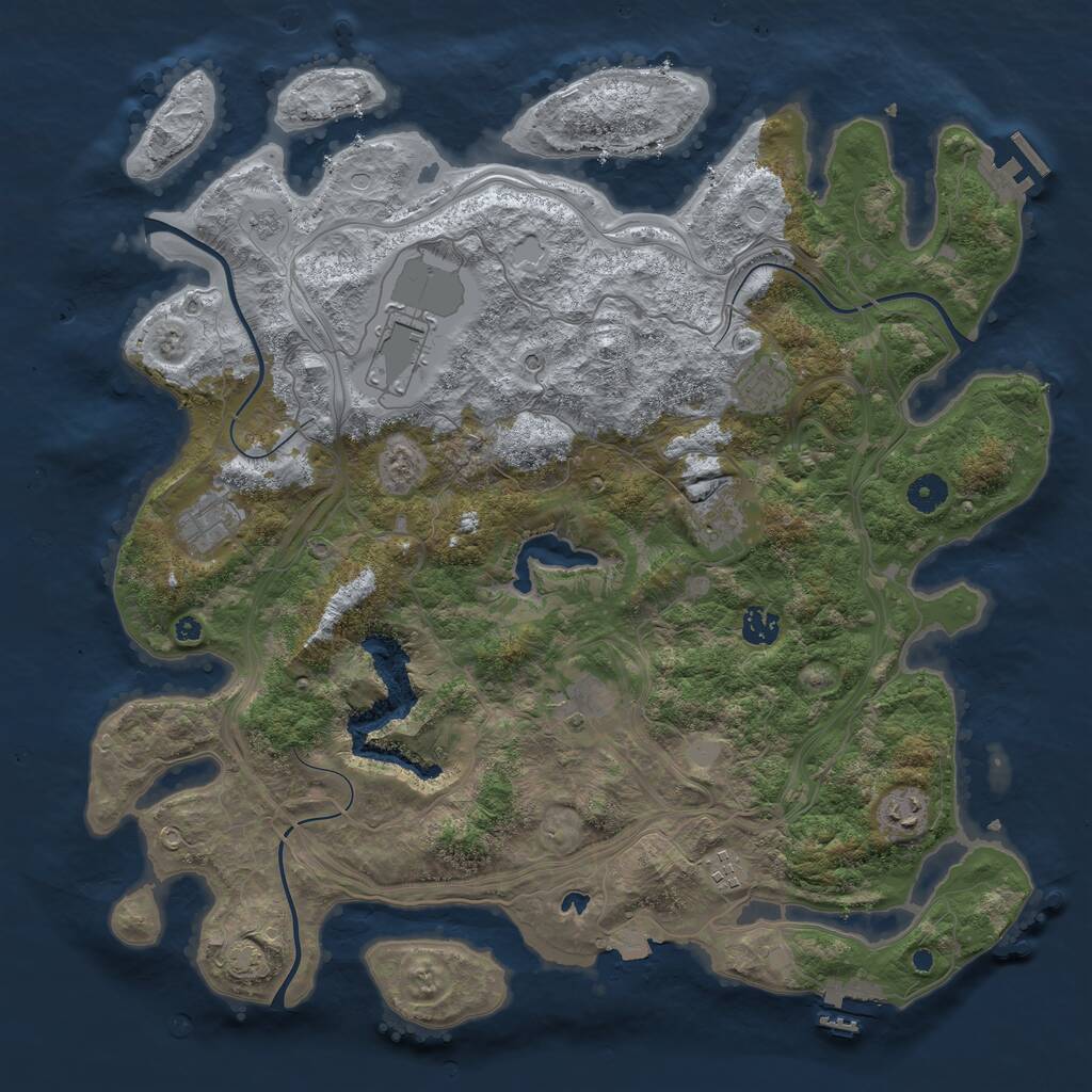 Rust Map: Procedural Map, Size: 4250, Seed: 1734682381, 14 Monuments