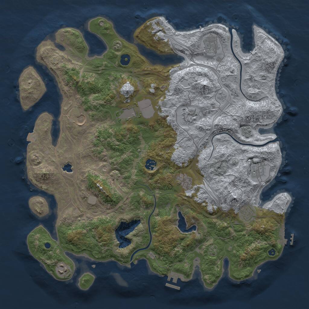 Rust Map: Procedural Map, Size: 4250, Seed: 5563556, 16 Monuments