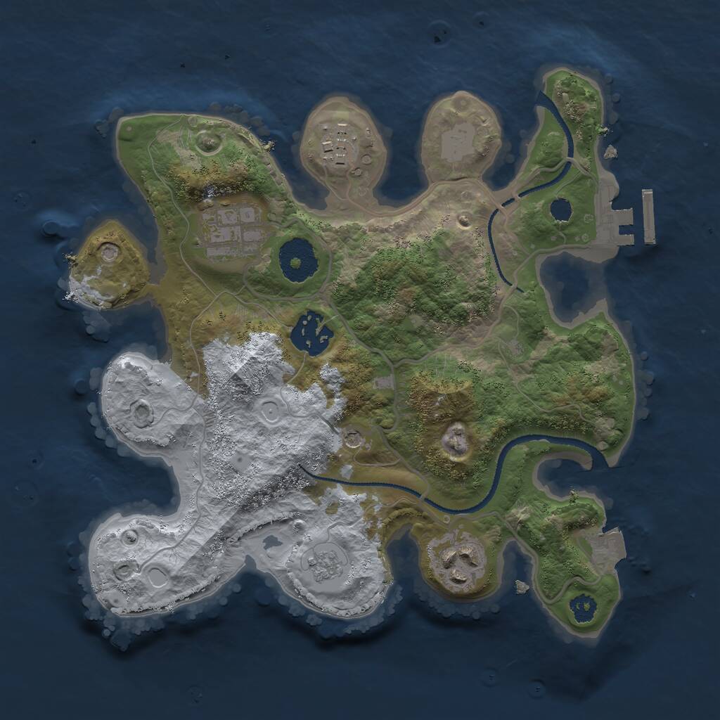 Rust Map: Procedural Map, Size: 2650, Seed: 165, 8 Monuments
