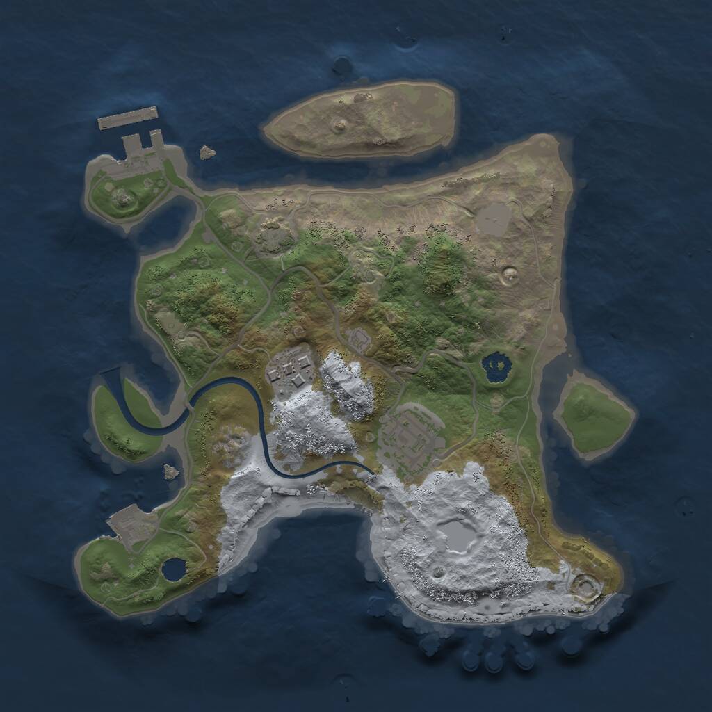 Rust Map: Procedural Map, Size: 2400, Seed: 717339269, 5 Monuments