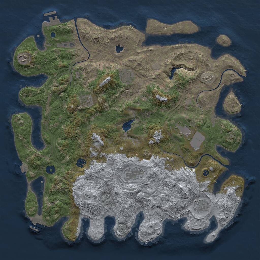 Rust Map: Procedural Map, Size: 4250, Seed: 1507541282, 14 Monuments