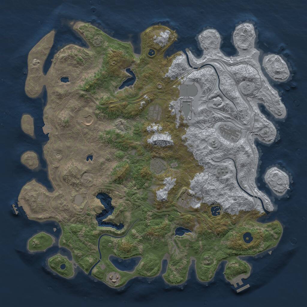 Rust Map: Procedural Map, Size: 4500, Seed: 1260809980, 15 Monuments