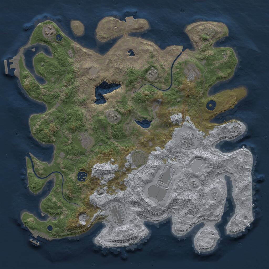 Rust Map: Procedural Map, Size: 4000, Seed: 554383360, 15 Monuments
