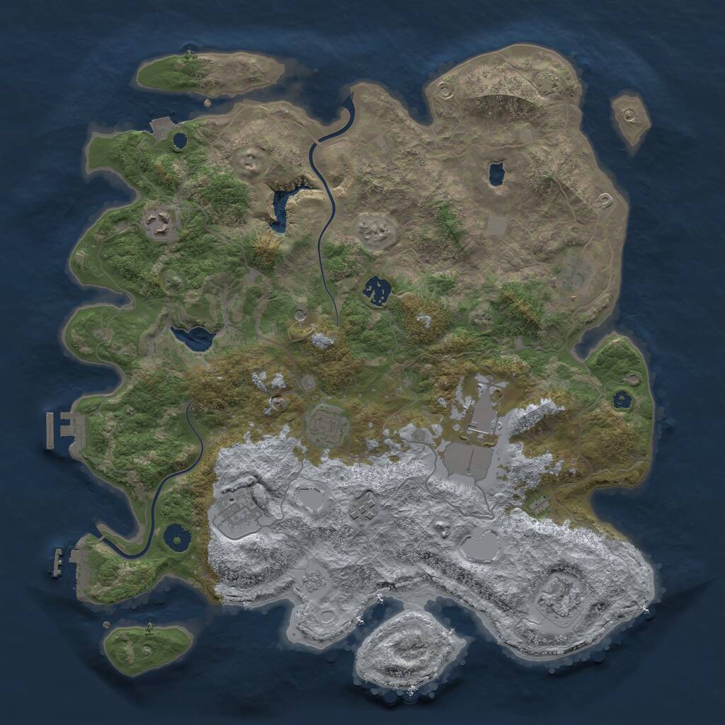 Rust Map: Procedural Map, Size: 4000, Seed: 4327061, 14 Monuments