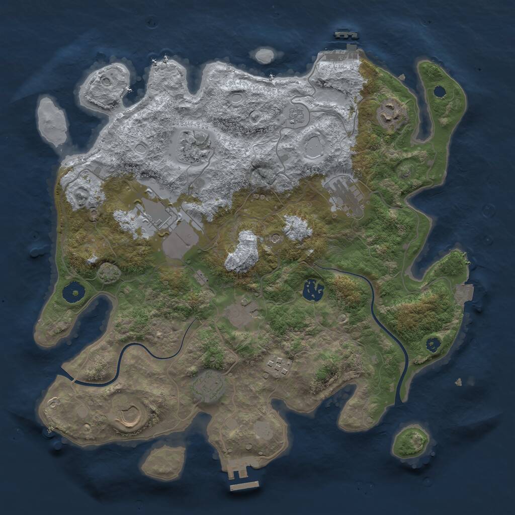Rust Map: Procedural Map, Size: 3600, Seed: 1755561824, 15 Monuments