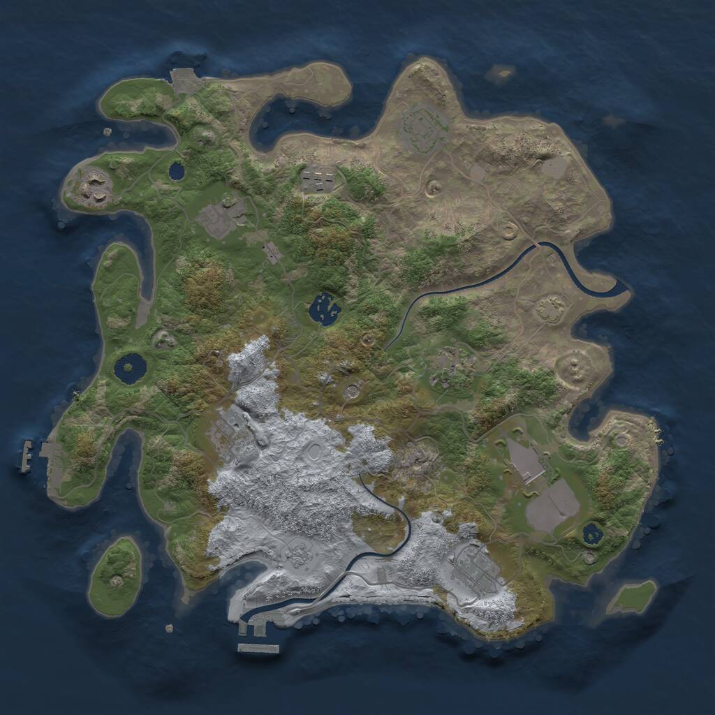 Rust Map: Procedural Map, Size: 3500, Seed: 753754981, 15 Monuments