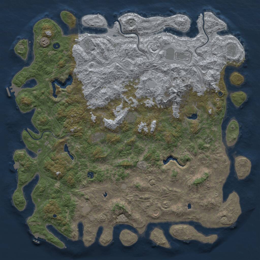 Rust Map: Procedural Map, Size: 5846, Seed: 2100831832, 17 Monuments