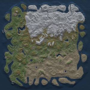 Thumbnail Rust Map: Procedural Map, Size: 5846, Seed: 2100831832, 17 Monuments