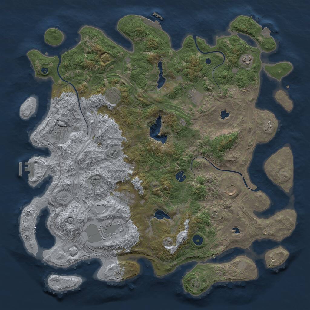 Rust Map: Procedural Map, Size: 4500, Seed: 943764341, 15 Monuments