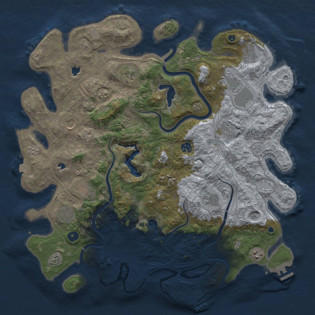 Rust Map: Procedural Map, Size: 4500, Seed: 311053035, 17 Monuments