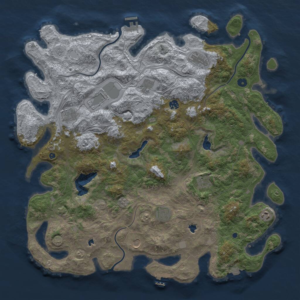 Rust Map: Procedural Map, Size: 4800, Seed: 1440480612, 16 Monuments