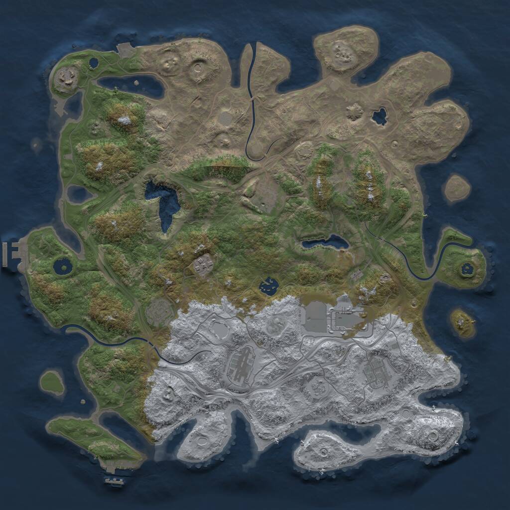 Rust Map: Procedural Map, Size: 4250, Seed: 198315319, 14 Monuments