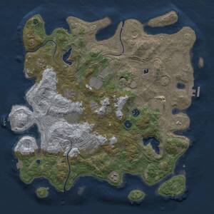 Thumbnail Rust Map: Procedural Map, Size: 4250, Seed: 463195164, 17 Monuments