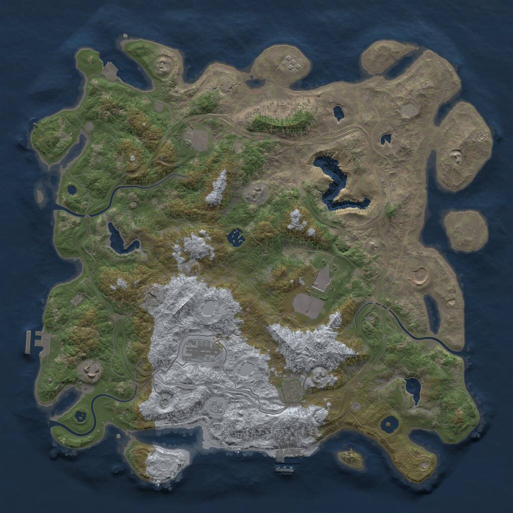 Rust Map: Procedural Map, Size: 4500, Seed: 5840, 14 Monuments