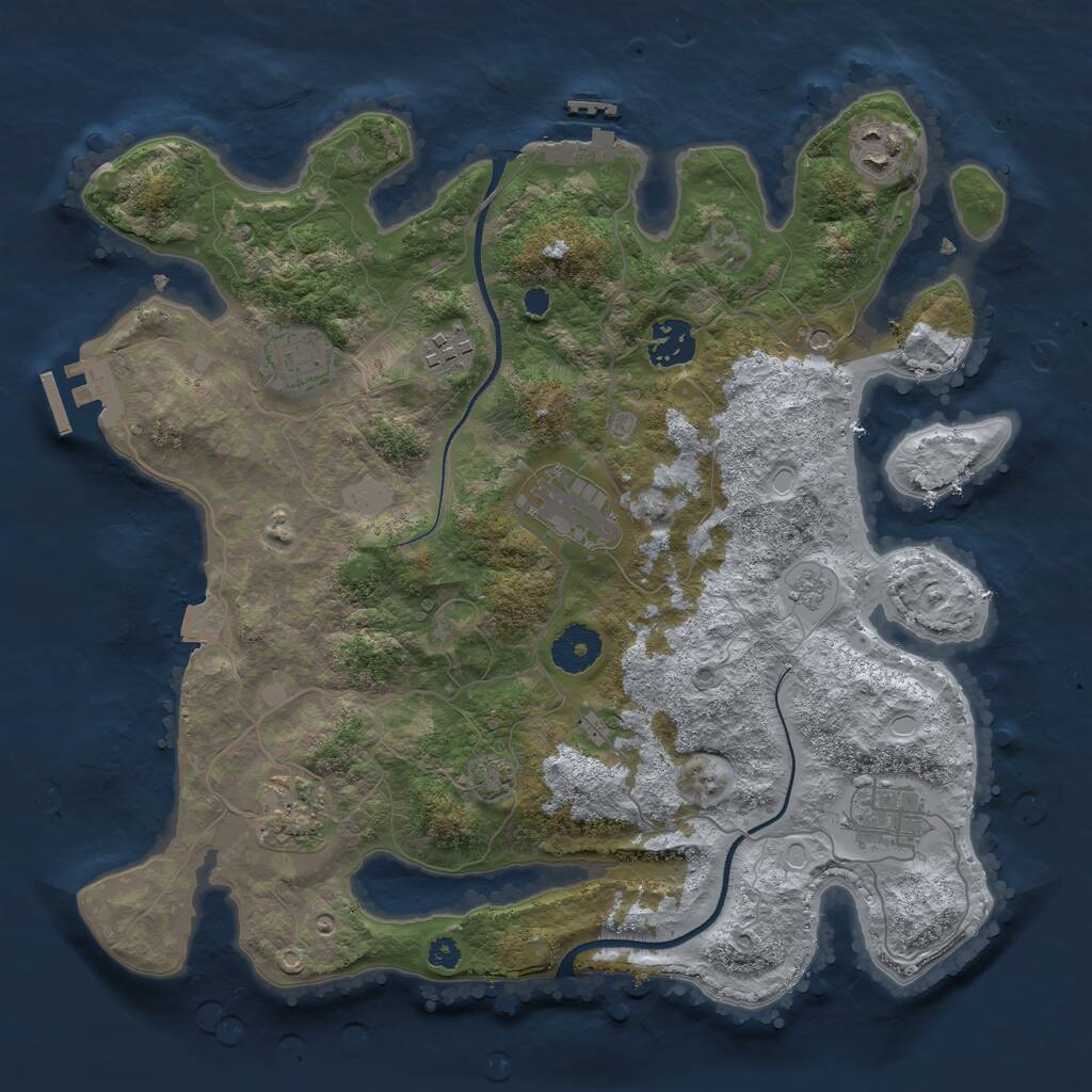 Rust Map: Procedural Map, Size: 3400, Seed: 1412930426, 13 Monuments