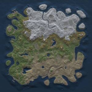 Thumbnail Rust Map: Procedural Map, Size: 4500, Seed: 383923468, 15 Monuments